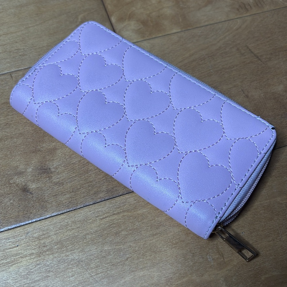 Pink Heart Plush Wallet | Card Carrier | Money Holder | Purse Accessory Travel - Picture 6 of 6